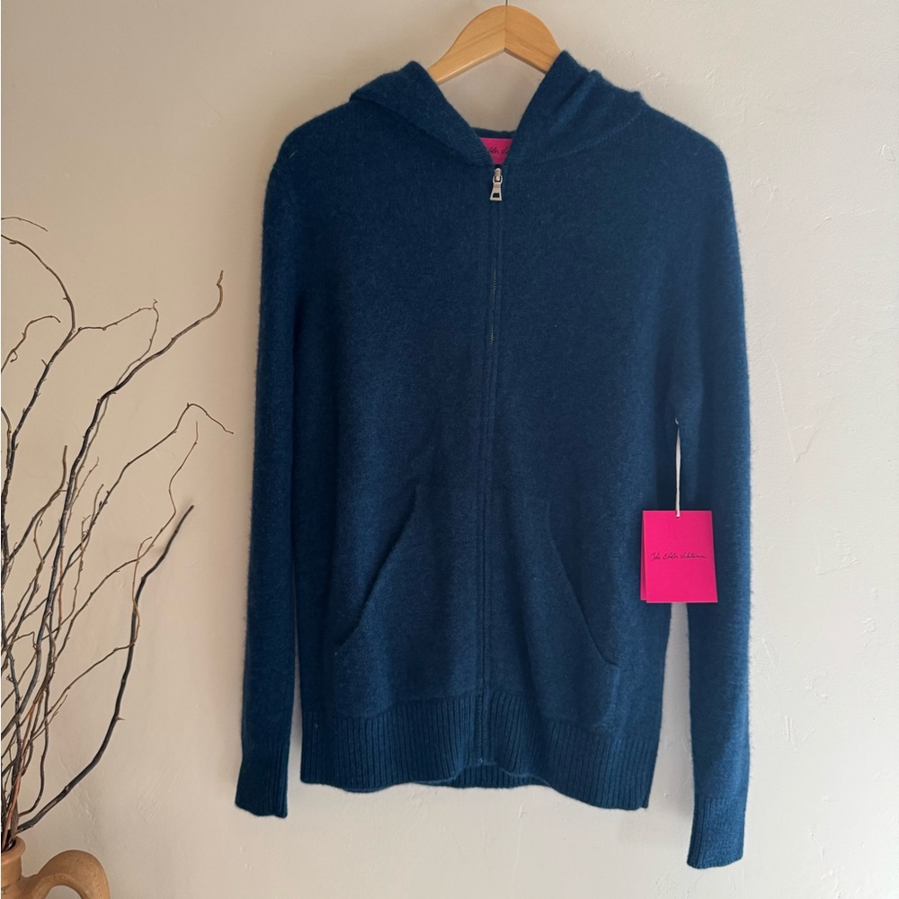 NWT The Elder Statesman Peacock Unisex Cashmere Zip Hoodie